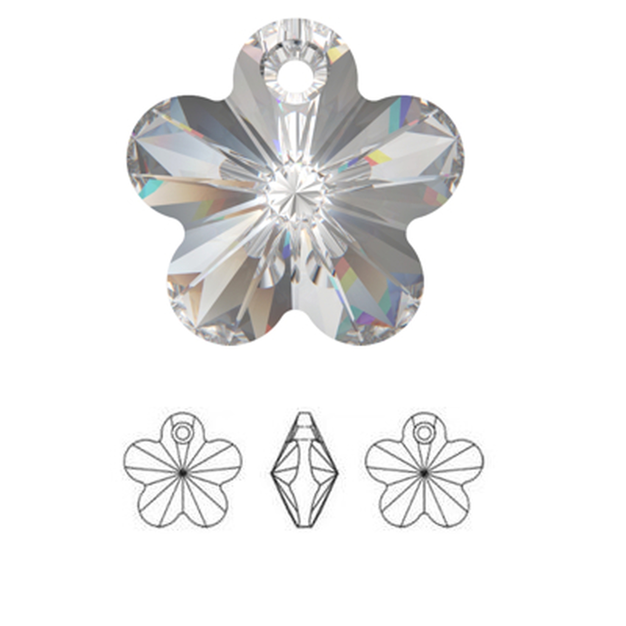 Swarovski 6744 Taşlı Flower Küpe - Light Rose